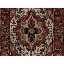 Load image into Gallery viewer, 2&#39;x3&#39;1&quot; Swan White, Antiqued Fine Heriz Re-creation, Hand Knotted, Hand Spun New Zealand Wool, Soft Pile, Vegetable Dyes, Denser Weave, Mat, Sample, Oriental Rug FWR549120