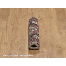 Load image into Gallery viewer, 2&#39;x3&#39;1&quot; Swan White, Antiqued Fine Heriz Re-creation, Hand Knotted, Hand Spun New Zealand Wool, Soft Pile, Vegetable Dyes, Denser Weave, Mat, Sample, Oriental Rug FWR549120