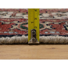 Load image into Gallery viewer, 2&#39;x3&#39;1&quot; Swan White, Antiqued Fine Heriz Re-creation, Hand Knotted, Hand Spun New Zealand Wool, Soft Pile, Vegetable Dyes, Denser Weave, Mat, Sample, Oriental Rug FWR549120