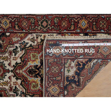 Load image into Gallery viewer, 2&#39;x3&#39;1&quot; Swan White, Antiqued Fine Heriz Re-creation, Hand Knotted, Hand Spun New Zealand Wool, Soft Pile, Vegetable Dyes, Denser Weave, Mat, Sample, Oriental Rug FWR549120