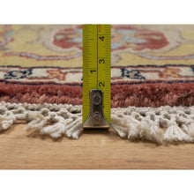 Load image into Gallery viewer, 6&#39;2&quot;x6&#39;2&quot; Barn Red, Antiqued Fine Heriz Re-Creation with All Over Vines Design, Hand Knotted, Hand Spun New Zealand Wool, Soft Pile, Vegetable Dyes, Round, Oriental Rug FWR549126