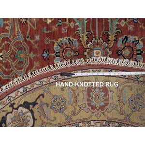 6'2"x6'2" Charcoal Gray with Brown, Persian Knot, Abstract with Galaxy Design, 100% Wool, Hand Knotted, Densely Woven, Round, Oriental Rug FWR498936