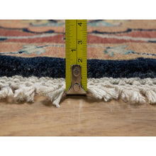 Load image into Gallery viewer, 7&#39;10&quot;x7&#39;10&quot; Midnight Blue, Antiqued Fine Heriz Re-creation With All Over Vines Design, Hand Knotted, Hand Spun New Zealand Wool, Vegetable Dyes, Round, Oriental Rug FWR549132