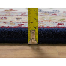 Load image into Gallery viewer, 7&#39;10&quot;x10&#39;3&quot; Midnight Blue, Nain with Flower Medallion Design, Soft Pile, Wool and Silk, Hand Knotted, 250 KPSI, Oriental Rug FWR549138