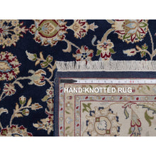 Load image into Gallery viewer, 7&#39;10&quot;x10&#39;3&quot; Winter White, Nain with All Over Flower Pattern, 250 KPSI, Wool and Silk, Hand Knotted, Soft Pile, Oriental Rug FWR549606