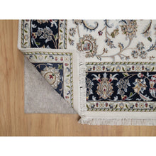 Load image into Gallery viewer, 5&#39;9&quot;x9&#39;2&quot; Swan White, Wool And Silk, Nain With All Over Flower Design, Soft Pile, 250 Kpsi, Hand Knotted, Oriental Rug FWR549150