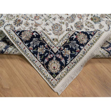 Load image into Gallery viewer, 5&#39;9&quot;x9&#39;2&quot; Swan White, Wool And Silk, Nain With All Over Flower Design, Soft Pile, 250 Kpsi, Hand Knotted, Oriental Rug FWR549150