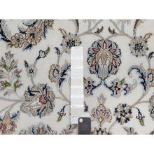 Load image into Gallery viewer, 5&#39;9&quot;x9&#39;2&quot; Swan White, Wool And Silk, Nain With All Over Flower Design, Soft Pile, 250 Kpsi, Hand Knotted, Oriental Rug FWR549150