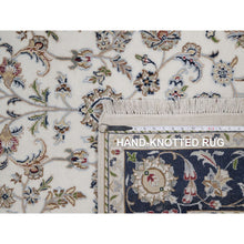 Load image into Gallery viewer, 5&#39;9&quot;x9&#39;2&quot; Swan White, Wool And Silk, Nain With All Over Flower Design, Soft Pile, 250 Kpsi, Hand Knotted, Oriental Rug FWR549150