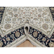 Load image into Gallery viewer, 6&#39;2&quot;x9&#39; Pearl White, Nain With All Over Flower Design, Wool And Silk, Soft Pile, 250 Kpsi, Hand Knotted, Oriental Rug FWR549156