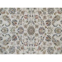Load image into Gallery viewer, 6&#39;2&quot;x9&#39; Pearl White, Nain With All Over Flower Design, Wool And Silk, Soft Pile, 250 Kpsi, Hand Knotted, Oriental Rug FWR549156