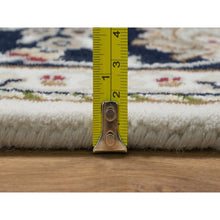 Load image into Gallery viewer, 6&#39;2&quot;x9&#39; Pearl White, Nain With All Over Flower Design, Wool And Silk, Soft Pile, 250 Kpsi, Hand Knotted, Oriental Rug FWR549156