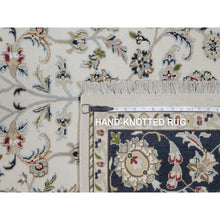 Load image into Gallery viewer, 6&#39;2&quot;x9&#39; Pearl White, Nain With All Over Flower Design, Wool And Silk, Soft Pile, 250 Kpsi, Hand Knotted, Oriental Rug FWR549156