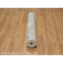 Load image into Gallery viewer, 5&#39;1&quot;x7&#39;2&quot; Pristine White, Nain with Flower Medallion Design, 250 KPSI, Soft Pile, Wool and Silk, Hand Knotted, Oriental Rug FWR549162