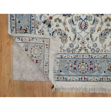 Load image into Gallery viewer, 3&#39;10&quot;x6&#39; Daisy White, Nain With All Over Flower Design, 250 Kpsi, Wool And Silk, Hand Knotted, Soft Pile, Oriental Rug FWR549168