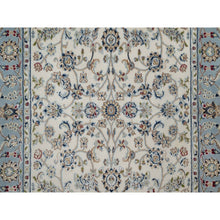 Load image into Gallery viewer, 3&#39;10&quot;x6&#39; Daisy White, Nain With All Over Flower Design, 250 Kpsi, Wool And Silk, Hand Knotted, Soft Pile, Oriental Rug FWR549168