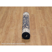Load image into Gallery viewer, 4&#39;x6&#39; Midnight Blue, Nain with All Over Flower Design, Soft Pile, Wool and Silk, 250 KPSI, Hand Knotted, Oriental Rug FWR549174