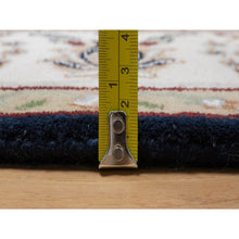 Load image into Gallery viewer, 4&#39;x6&#39; Midnight Blue, Nain with All Over Flower Design, Soft Pile, Wool and Silk, 250 KPSI, Hand Knotted, Oriental Rug FWR549174