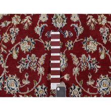 Load image into Gallery viewer, 4&#39;x6&#39;1&quot; Currant Red, Nain with Flower Medallion Design, Hand Knotted, Wool and Silk, 250 KPSI, Soft Pile, Oriental Rug FWR549180