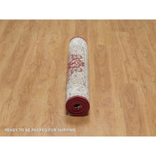 Load image into Gallery viewer, 4&#39;x6&#39;1&quot; Currant Red, Nain with Flower Medallion Design, Hand Knotted, Wool and Silk, 250 KPSI, Soft Pile, Oriental Rug FWR549180