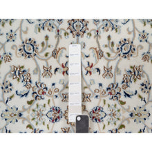 Load image into Gallery viewer, 3&#39;3&quot;x5&#39;3&quot; Whisper White, Nain with All Over Flower Pattern, Wool and Silk, Hand Knotted, Soft Pile, 250 KPSI, Oriental Rug FWR549186