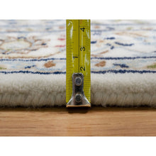 Load image into Gallery viewer, 3&#39;3&quot;x5&#39;3&quot; Whisper White, Nain with All Over Flower Pattern, Wool and Silk, Hand Knotted, Soft Pile, 250 KPSI, Oriental Rug FWR549186