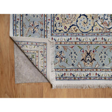 Load image into Gallery viewer, 8&#39;x10&#39;1&quot; Winter White, Nain with Flower Medallion Design, 250 KPSI, Wool and Silk, Soft Pile, Hand Knotted, Oriental Rug FWR549192
