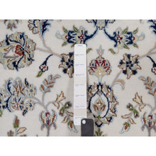 Load image into Gallery viewer, 8&#39;x10&#39;1&quot; Winter White, Nain with Flower Medallion Design, 250 KPSI, Wool and Silk, Soft Pile, Hand Knotted, Oriental Rug FWR549192