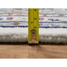 Load image into Gallery viewer, 8&#39;x10&#39;1&quot; Winter White, Nain with Flower Medallion Design, 250 KPSI, Wool and Silk, Soft Pile, Hand Knotted, Oriental Rug FWR549192