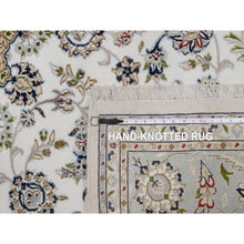 Load image into Gallery viewer, 8&#39;x10&#39;1&quot; Winter White, Nain with Flower Medallion Design, 250 KPSI, Wool and Silk, Soft Pile, Hand Knotted, Oriental Rug FWR549192