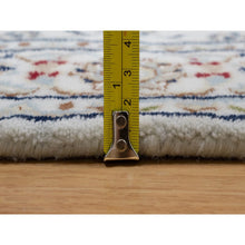 Load image into Gallery viewer, 3&#39;2&quot;x5&#39;3&quot; Daisy White, Nain with Flower Medallion Design, Hand Knotted, Wool and Silk, 250 KPSI, Soft Pile, Oriental Rug FWR549210