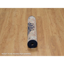 Load image into Gallery viewer, 3&#39;x5&#39;2&quot; Midnight Blue, 250 KPSI, Nain with Flower Medallion Design, Soft Pile, Wool and Silk, Hand Knotted, Oriental Rug FWR549216