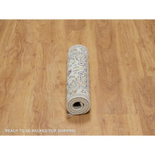 Load image into Gallery viewer, 2&#39;x3&#39;1&quot; Vista White, Nain With Flower Medallion Design, Hand Knotted, Wool And Silk, Soft Pile, 250 Kpsi, Mat, Sample, Oriental Rug FWR549234