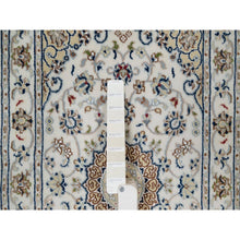 Load image into Gallery viewer, 2&#39;x3&#39;2&quot; Pearl White, Hand Knotted, Nain with Flower Medallion Design, Wool and Silk, 250 KPSI, Soft Pile, Sample, Mat, Oriental Rug FWR549240