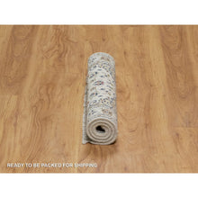 Load image into Gallery viewer, 2&#39;x3&#39;2&quot; Pearl White, Hand Knotted, Nain with Flower Medallion Design, Wool and Silk, 250 KPSI, Soft Pile, Sample, Mat, Oriental Rug FWR549240