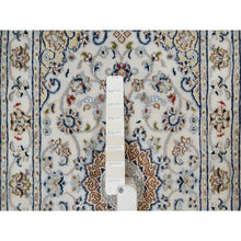 Load image into Gallery viewer, 2&#39;1&quot;x3&#39;3&quot; Daisy White, Nain with Flower Medallion Design, Hand Knotted, Wool and Silk, 250 KPSI, Soft Pile, Mat, Sample, Oriental Rug FWR549276