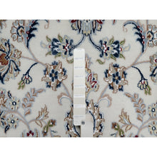 Load image into Gallery viewer, 8&#39;7&quot;x12&#39; Whisper White, Wool and Silk, Nain with Flower Medallion Design, 250 KPSI, Soft Pile, Hand Knotted, Oriental Rug FWR549282