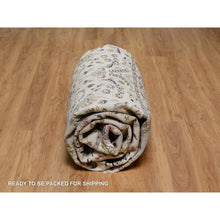 Load image into Gallery viewer, 9&#39;1&quot;x12&#39; Pristine White, Hand Knotted, Nain With All Over Flower Design, 250 Kpsi, Wool And Silk, Soft Pile, Oriental Rug FWR549294