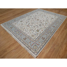 Load image into Gallery viewer, 8&#39;10&quot;x12&#39; Pearl White, Nain with All Over Flower Design, 250 KPSI, Wool and Silk, Hand Knotted, Soft Pile, Oriental Rug FWR549306