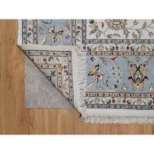 Load image into Gallery viewer, 8&#39;10&quot;x12&#39; Pearl White, Nain With All Over Flower Design, 250 Kpsi, Wool And Silk, Hand Knotted, Soft Pile, Oriental Rug FWR549306