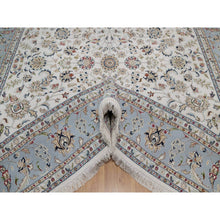 Load image into Gallery viewer, 8&#39;10&quot;x12&#39; Pearl White, Nain with All Over Flower Design, 250 KPSI, Wool and Silk, Hand Knotted, Soft Pile, Oriental Rug FWR549306