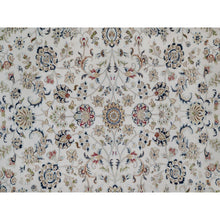 Load image into Gallery viewer, 8&#39;10&quot;x12&#39; Pearl White, Nain With All Over Flower Design, 250 Kpsi, Wool And Silk, Hand Knotted, Soft Pile, Oriental Rug FWR549306