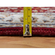 Load image into Gallery viewer, 2&#39;6&quot;x6&#39; Syrah Red, Nain with Flower Medallion Design, Hand Knotted, Wool and Silk, 250 KPSI, Soft Pile, Runner, Oriental Rug FWR549312