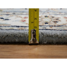 Load image into Gallery viewer, 2&#39;9&quot;x10&#39;3&quot; Light Blue, Nain with Flower Medallion Design, 250 KPSI, Wool and Silk, Hand Knotted, Soft Pile, Runner, Oriental Rug FWR549318
