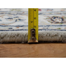 Load image into Gallery viewer, 2&#39;8&quot;x10&#39;2&quot; Pearl White, Hand Knotted, Nain with All Over Flower Pattern, Wool and Silk, Soft Pile, 250 KPSI, Runner, Oriental Rug FWR549348