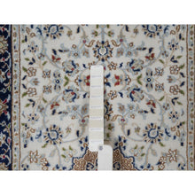 Load image into Gallery viewer, 2&#39;8&quot;x10&#39;3&quot; Daisy White, Nain with Flower Medallion Design, 250 KPSI, Soft Pile, Wool and Silk, Hand Knotted, Runner, Oriental Rug FWR549354