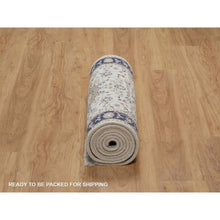 Load image into Gallery viewer, 2&#39;8&quot;x10&#39;3&quot; Daisy White, Nain with Flower Medallion Design, 250 KPSI, Soft Pile, Wool and Silk, Hand Knotted, Runner, Oriental Rug FWR549354