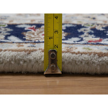 Load image into Gallery viewer, 2&#39;8&quot;x10&#39;3&quot; Daisy White, Nain with Flower Medallion Design, 250 KPSI, Soft Pile, Wool and Silk, Hand Knotted, Runner, Oriental Rug FWR549354
