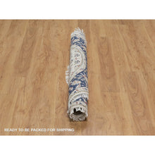 Load image into Gallery viewer, 5&#39;x5&#39; Pristine White, Wool and Silk, Nain with All Over Floral Pattern, Soft Pile, 250 KPSI, Hand Knotted, Round, Oriental Rug FWR549360