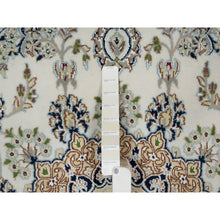 Load image into Gallery viewer, 6&#39;x6&#39; Winter White, Hand Knotted, Nain with Flower Medallion Design, Wool and Silk, 250 KPSI, Soft Pile, Round, Oriental Rug FWR549366